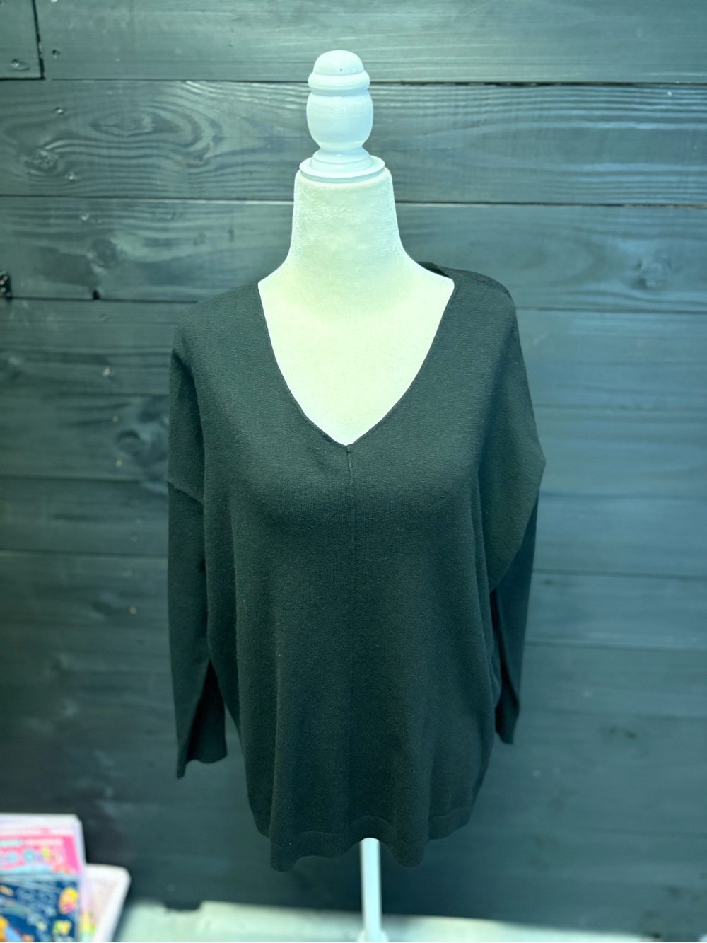 Umgee Black V-Neck Sweater